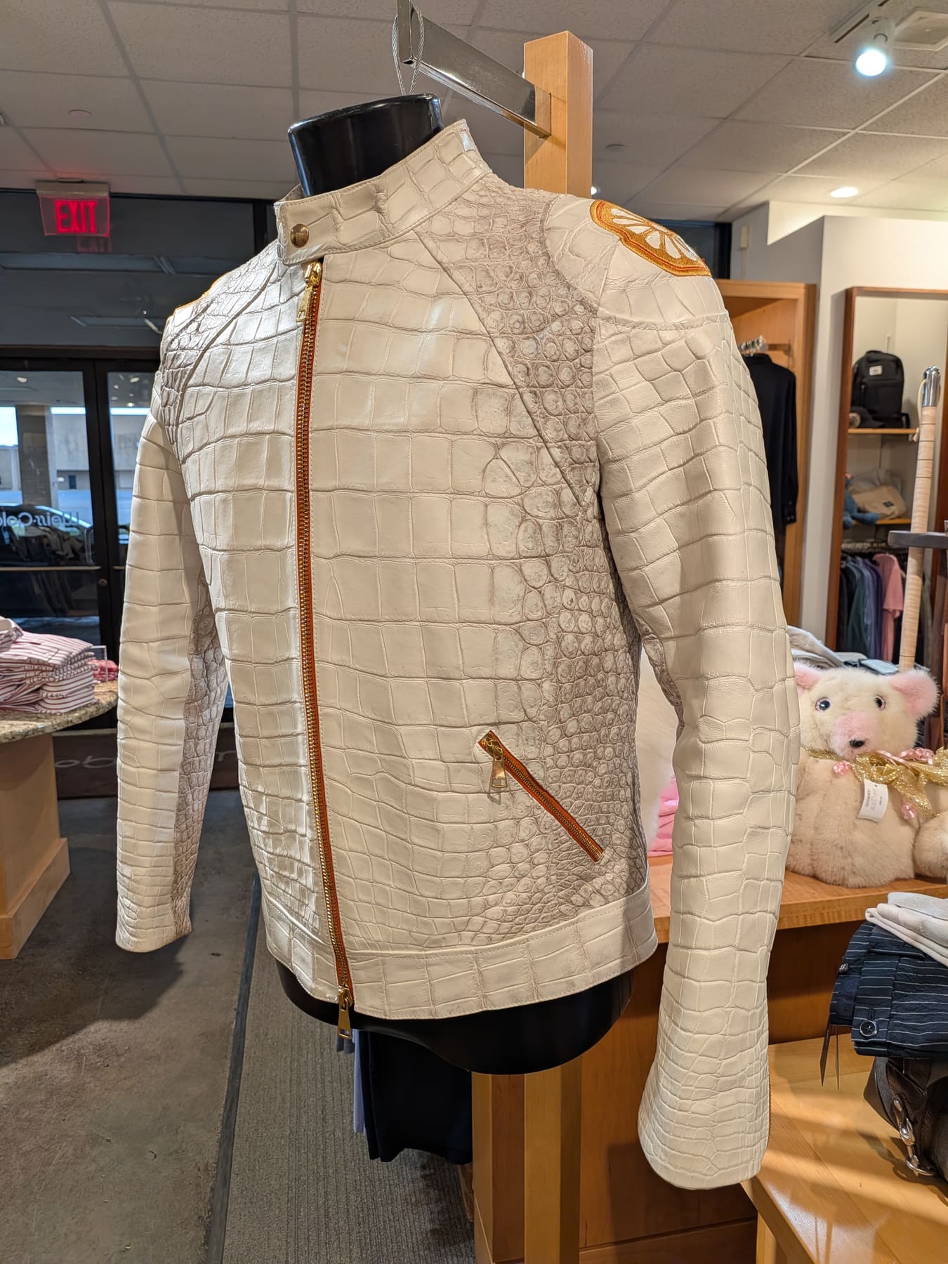 Bespoke Crocodile Jacket Detail - Italian Craftsmanship View 6