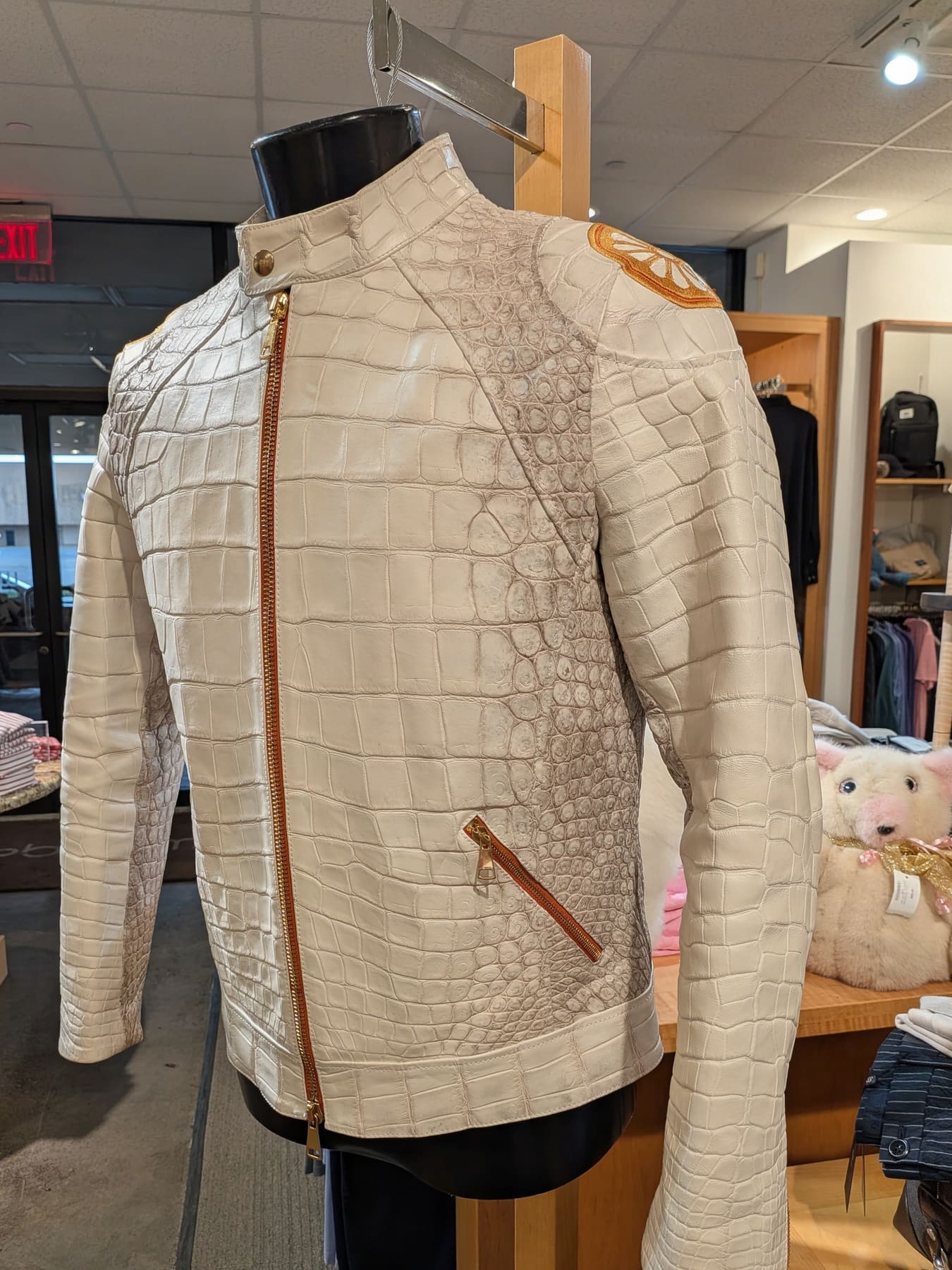 Bespoke Crocodile Jacket Detail - Italian Craftsmanship View 7